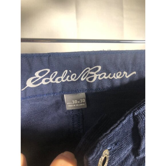 Eddie Bauer Men's Corduroy Pants 30x30 (Tag) - Measures 30x29 Navy Blue Casual - Picture 2 of 8